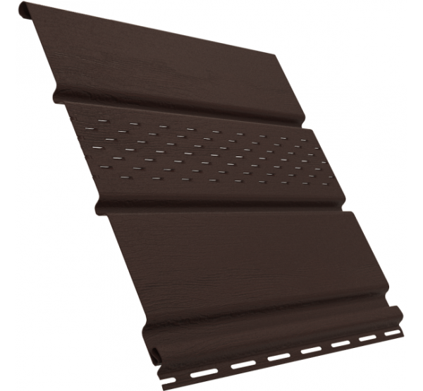 Софит перфорация по центру Коричневый от производителя  Ю-Пласт по цене 597 р