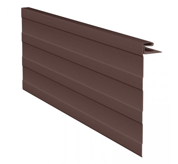 J-фаска ( ветровая, карнизная планка ) коричневая для винилового сайдинга от производителя Россия по цене 720 р J-фаска ( ветровая, карнизная планка ) коричневая для винилового сайдинга от производителя Россия по цене 720 р