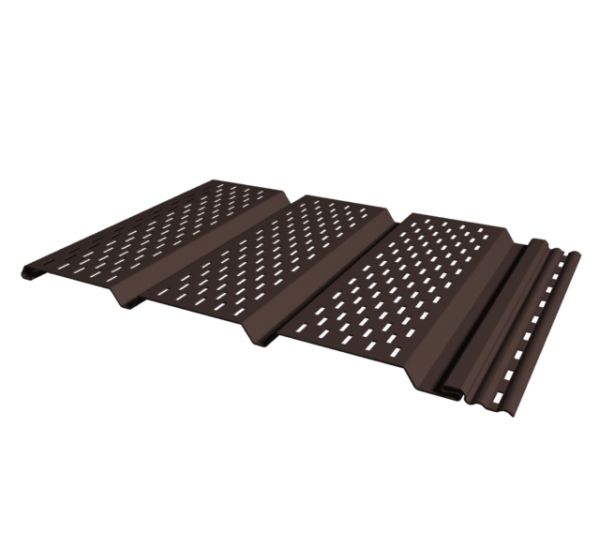 Софит тройной с перфорацией Тёмный каштан от производителя  Tecos по цене 608 р