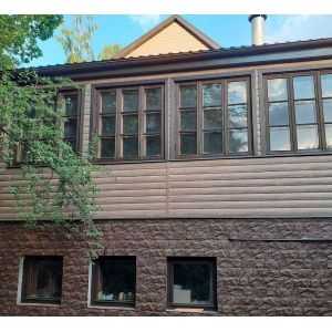 Виниловый сайдинг - серия LUX Блок-Хаус D4,7T,( под бревно) Кедр от производителя Docke по цене 525 р Виниловый сайдинг - серия LUX Блок-Хаус D4,7T,( под бревно) Кедр от производителя Docke по цене 525 р