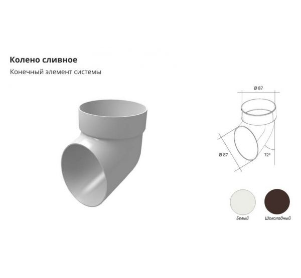 Колено сливное ПВХ Белый от производителя Grand Line по цене 250 р Колено сливное ПВХ Белый от производителя Grand Line по цене 250 р