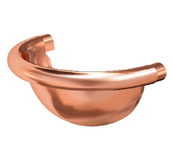 Заглушка желоба полукруглая Медь 125/90 от производителя  Aquasystem по цене 7 637 р