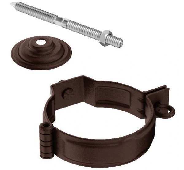Декоративный хомут трубы под метиз с комплектом крепления RAL 8017 Коричневый matt 150/100 от производителя  Aquasystem по цене 1 365 р