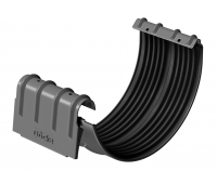 Соединитель желобов с замком D125, ГРАФИТ (RAL 7024) Соединитель желобов с замком D125, ГРАФИТ (RAL 7024)