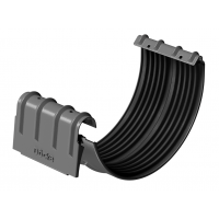 Соединитель желобов с замком D125, ГРАФИТ (RAL 7024) Соединитель желобов с замком D125, ГРАФИТ (RAL 7024)