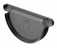 Заглушка желоба D125, ГРАФИТ (RAL 7024) Заглушка желоба D125, ГРАФИТ (RAL 7024)