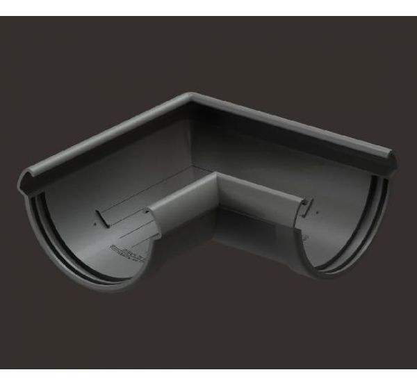 Угол желоба универсальный 90° Lux ПВХ Графит от производителя  Docke по цене 532 р